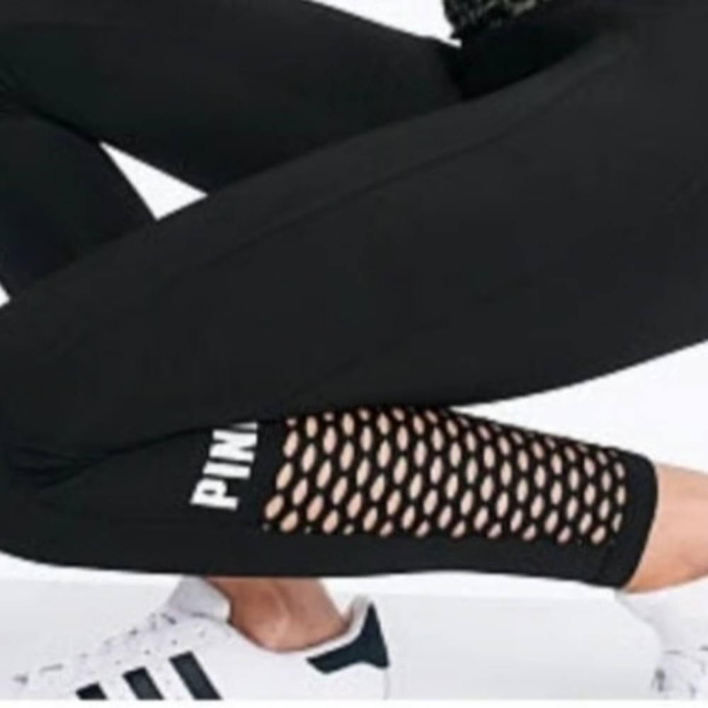 VICTORIA'S SECRET PINK Ultimate Perforated Cutout Ankle Full Length Leggings S - Picture 2 of 7